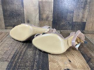 YVES SAINT LAURENT Snakeskin Ankle Strap Heels